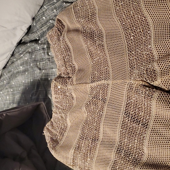 Rye wide leg sparkly pants with sheer outer lining and brown inner lining - Picture 2 of 14